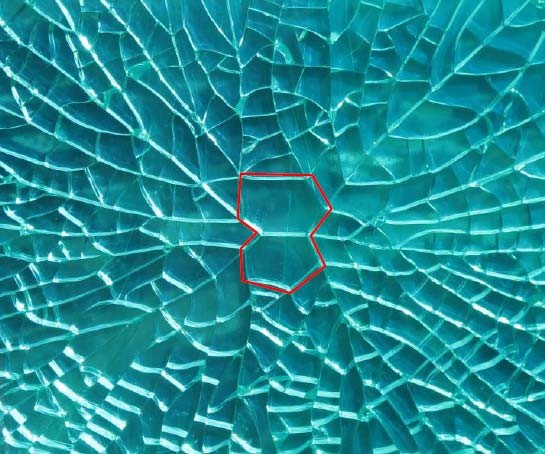 Spontaneous Glass Breakage - Tempered Glass Break Pattern